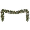 9 ft. Pre-Lit Frosted Berry Garland with Pine Cones, Red Berries and Clear Lights