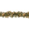 9 ft. Pre-Lit Glittery Bristle Pine Garland with Clear Lights, Plug-In