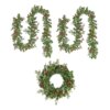 9 ft. Pre-Lit Holly Berry Wreath and Garland Assortment