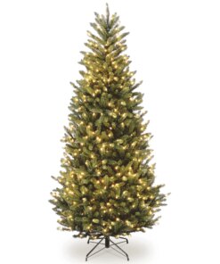 9 ft. Pre-Lit Natural Fraser Fir Slim Tree with Clear Lights, Plug-In
