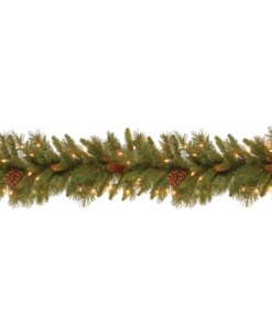 9 ft. Pre-Lit Pine Cone Garland with Clear Lights, Plug-In