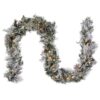 9 ft. Pre-Lit Snowy Bedford Pine Garland with LED Lights