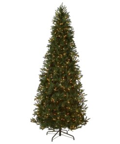 9 ft. Pre-Lit Tiffany Fir Slim Tree with Clear Lights - PE
