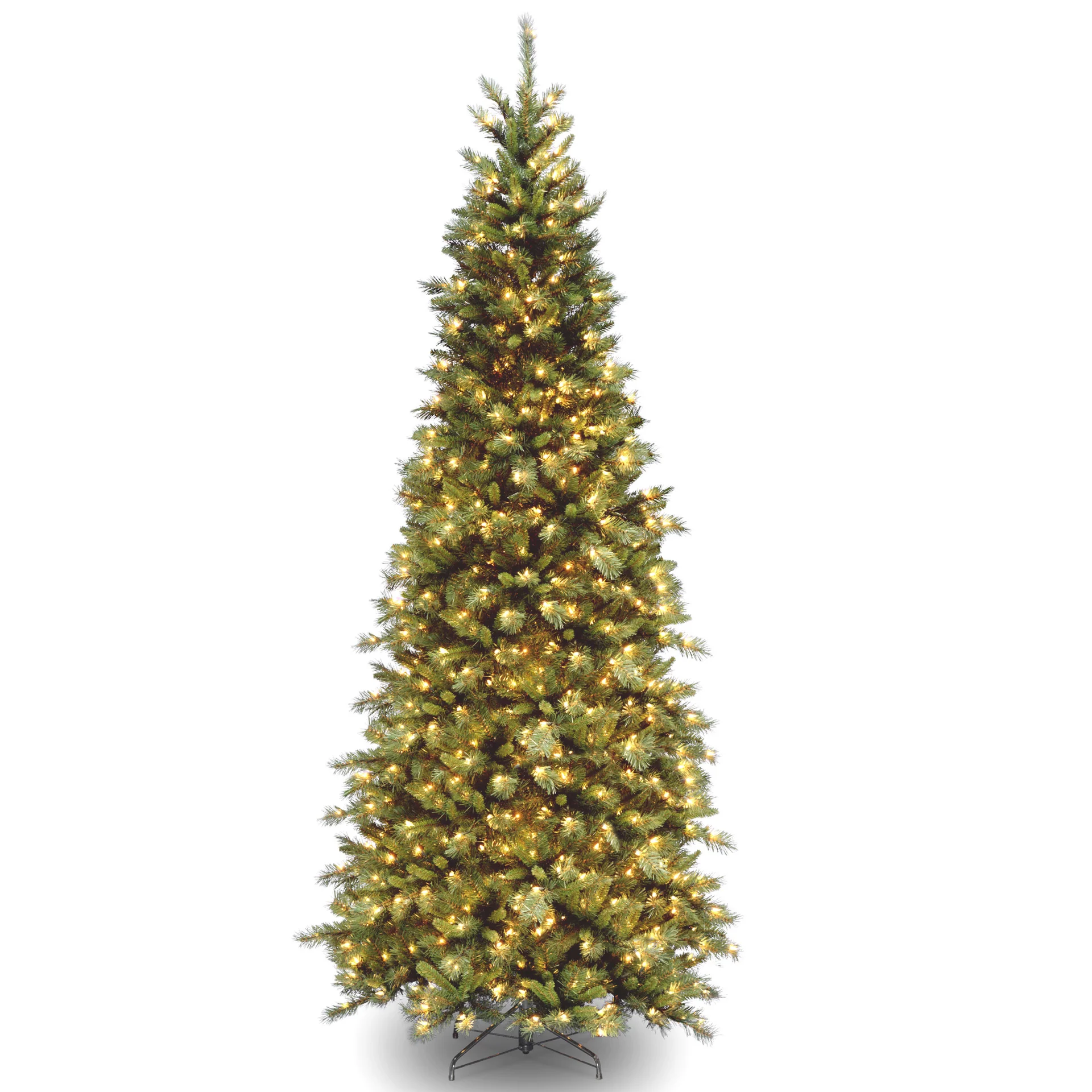 9 ft. Pre-Lit Tiffany Fir Slim Tree with Clear Lights - PVC