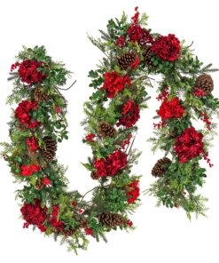 9 ft. Pre-Lit Vienna Waltz Decorated Garland with LED Lights