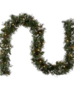 9 ft. Pre-Lit Wispy Willow Garland with Clear Lights, Plug-In