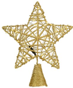 9 in. Gold Star Tree Top for Artificial Trees with Dual Color Lights, Plug-In
