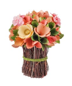 9 in. Spring Colorful Pink Floral Bouquet