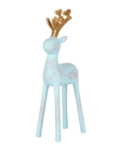9 in. Woodgrain Reindeer Decor, Blue