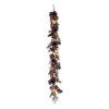 Halloween 6ft Artificial Chic Eek Black and Gold Garland with 50 Orange LED Lights
