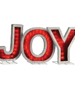 Pre-Lit LED JOY Decoration, Plug-In with vibrant LED lights