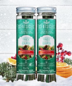 Scented Ornaments, 2-Pack- 6ct Bottle, O Christmas Tree, Fragrance-Infused Paper Sticks