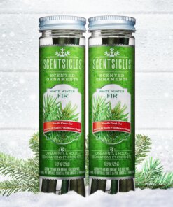 Scented Ornaments, 2 Pack- 6ct Bottle, White Winter Fir, Fragrance-Infused Paper Sticks